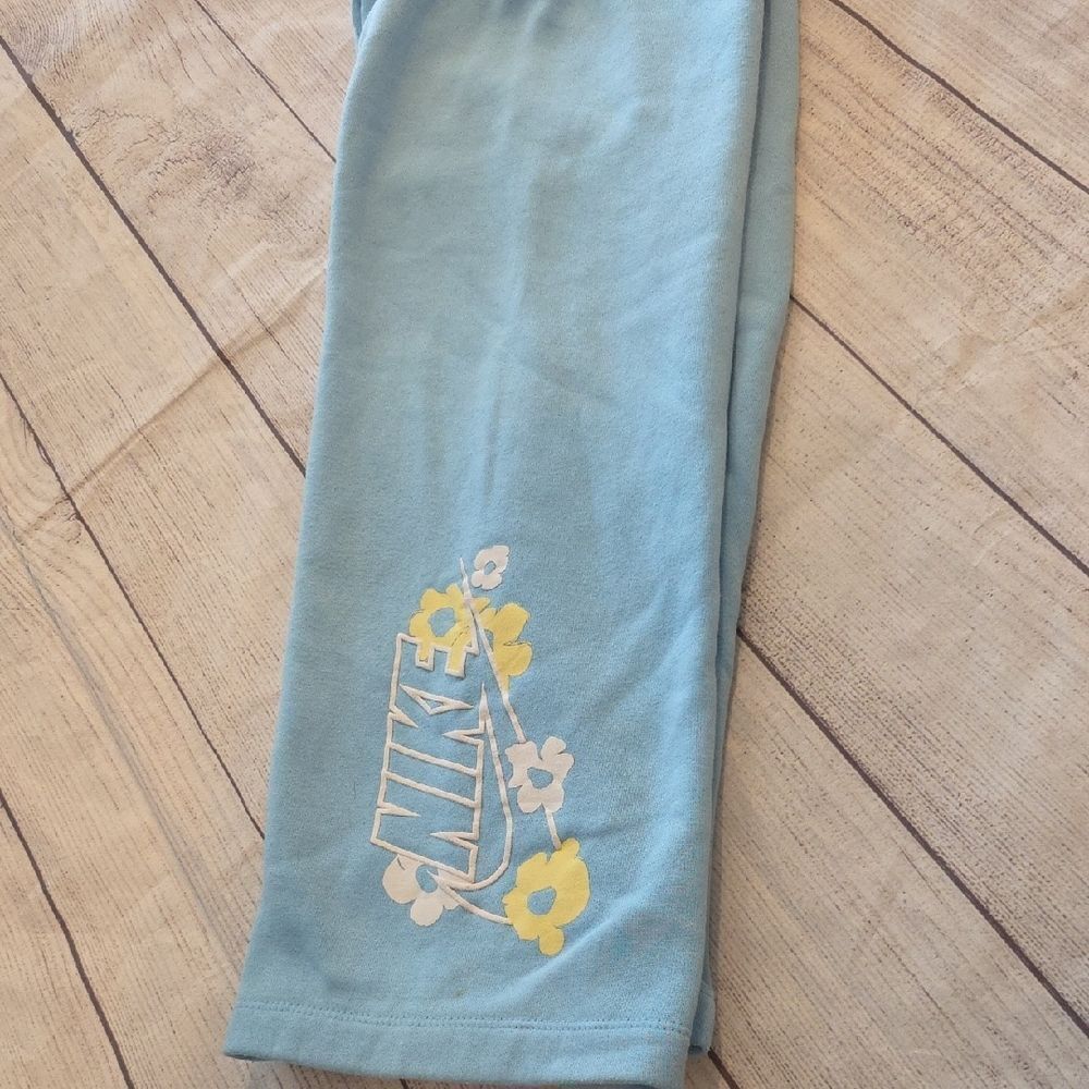 Nike Kids Light Blue Joggers with Yellow Logo - Picture 5 of 6